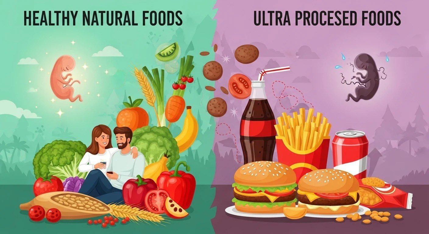 Alimentos ultraprocessados impactando a fertilidade